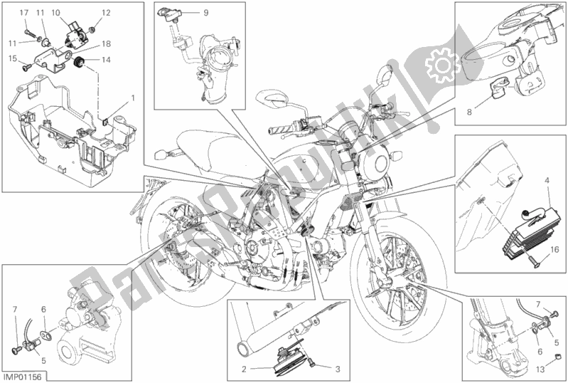 All parts for the 13d - Electrical Devices of the Ducati Scrambler Flat Track Thailand USA 803 2019